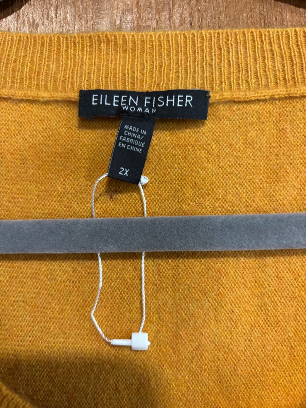 Eileen Fisher 100% Cashmere Mustard Yellow Slouchy Boxy Sweater Plus 2X - Picture 3 of 6